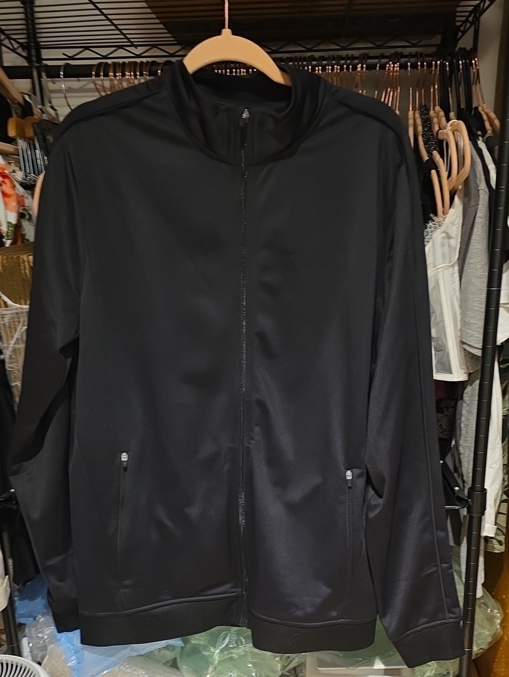 Tek Gear Black Full-Zip Windbreaker Jacket